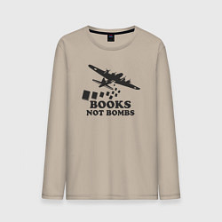 Лонгслив хлопковый мужской Книжки а не бомбы, цвет: миндальный