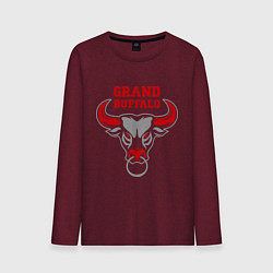 Лонгслив хлопковый мужской Grand Buffalo, цвет: меланж-бордовый