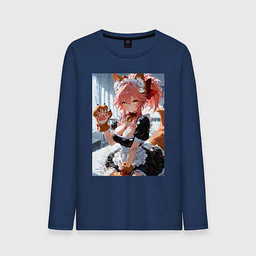 Мужской лонгслив Фейт Тамамо в костюме горничной с мягкими лапами / Тёмно-синий – фото 1