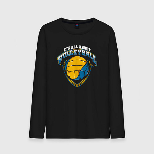 Мужской лонгслив Это всё волейбол / Черный – фото 1