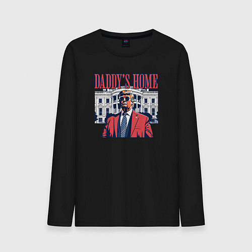Мужской лонгслив Папочкин дом / Черный – фото 1