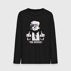 Лонгслив хлопковый мужской Trump you missed, цвет: черный