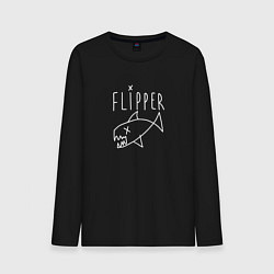 Лонгслив хлопковый мужской Kurt cobain flipper, цвет: черный