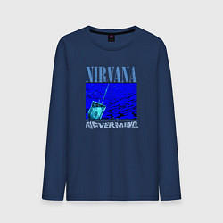 Лонгслив хлопковый мужской Nirvana nevermind rock, цвет: тёмно-синий