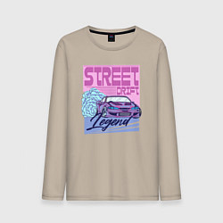 Лонгслив хлопковый мужской Street drift, цвет: миндальный
