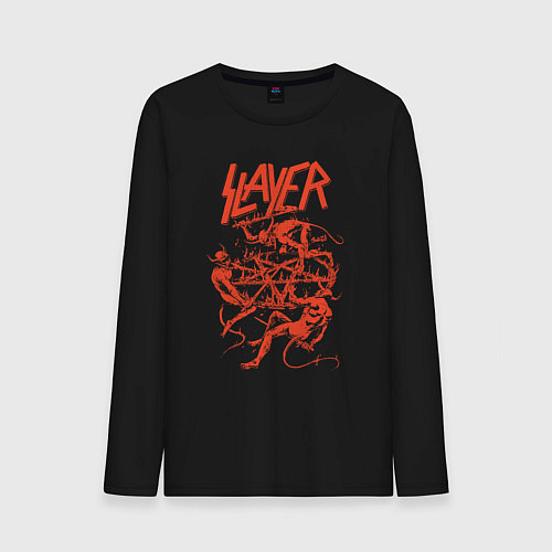 Мужской лонгслив Slayer Demon Skull / Черный – фото 1
