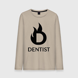 Лонгслив хлопковый мужской Пламенная D стоматолог, цвет: миндальный