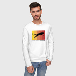 Лонгслив хлопковый мужской Закат в саванне, цвет: белый — фото 2