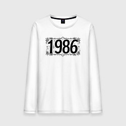 Лонгслив хлопковый мужской 1986 год в стиле ретро, цвет: белый