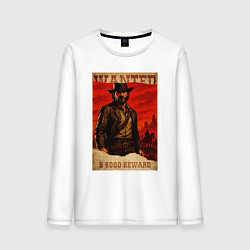 Лонгслив хлопковый мужской Red dead redemtion постер, цвет: белый