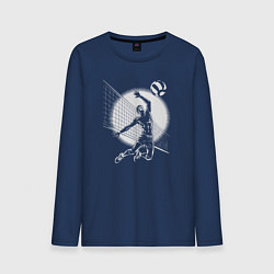 Лонгслив хлопковый мужской Атака над сеткой, цвет: тёмно-синий