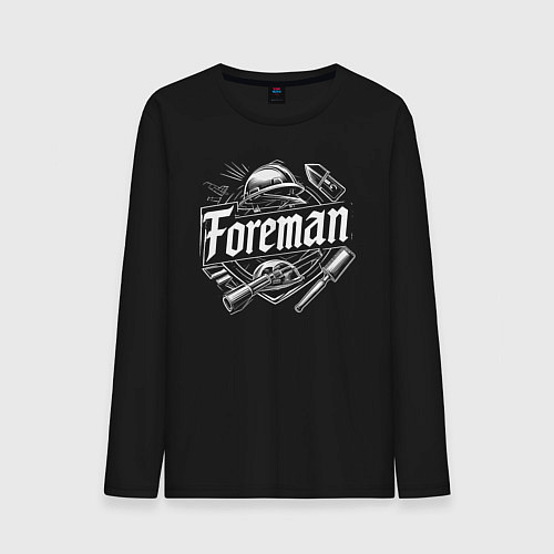 Мужской лонгслив Прораб орнамент / Черный – фото 1