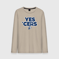 Лонгслив хлопковый мужской Yes cers, цвет: миндальный
