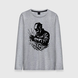 Мужской лонгслив Сварщик варит с искрами