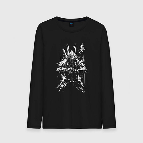 Мужской лонгслив Ронин призрак Цусимы / Черный – фото 1