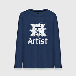 Лонгслив хлопковый мужской Художник логотип с кистью, цвет: тёмно-синий