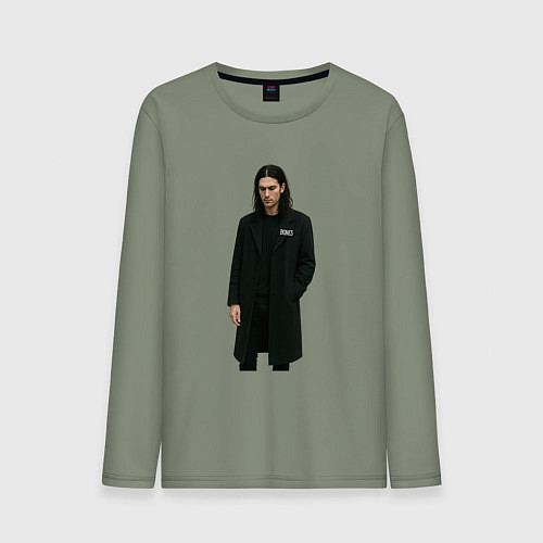 Мужской лонгслив Задумчивый Bones / Авокадо – фото 1