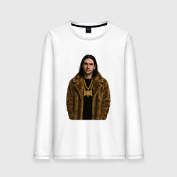 Лонгслив хлопковый мужской Bones в шубе, цвет: белый