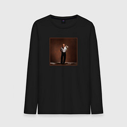 Лонгслив хлопковый мужской Фараон с цветами 10 13 обложка, цвет: черный