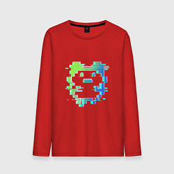 Лонгслив хлопковый мужской Пикачу - цифровая ностальгия, цвет: красный