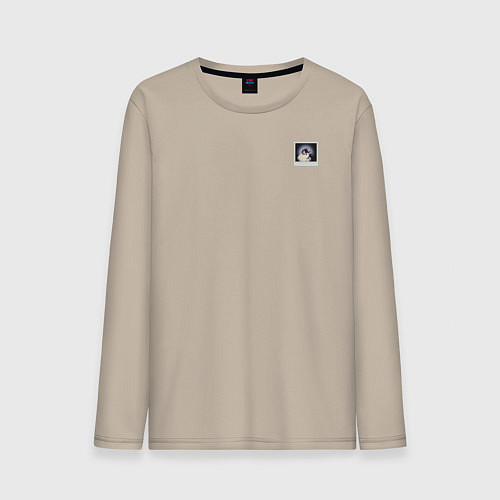 Мужской лонгслив Панк кот / Миндальный – фото 1