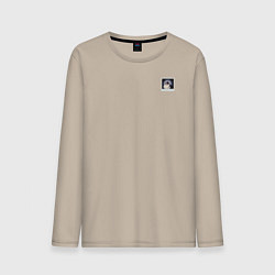 Лонгслив хлопковый мужской Панк кот, цвет: миндальный