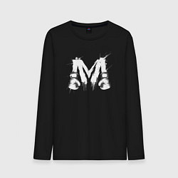 Лонгслив хлопковый мужской М буква в бойцовских перчатках, цвет: черный
