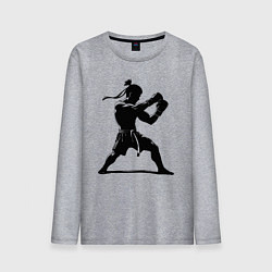 Лонгслив хлопковый мужской Тайский боксер, цвет: меланж