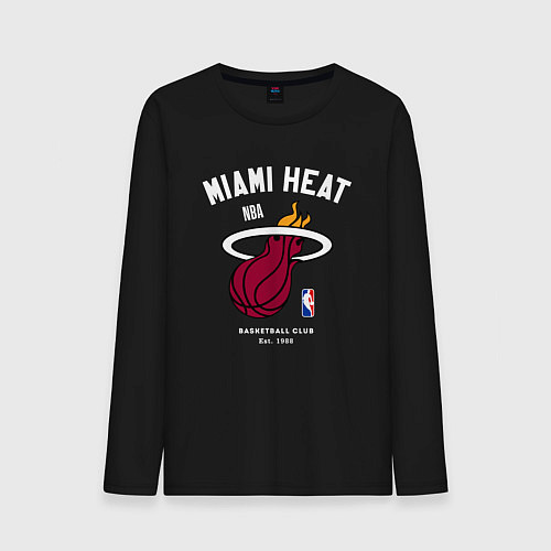 Мужской лонгслив Майами Хит - НБА / Черный – фото 1