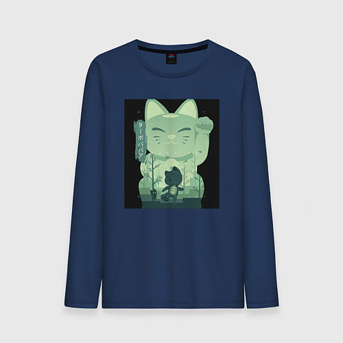 Мужской лонгслив Neko Turbo Granny Dandadan / Тёмно-синий – фото 1