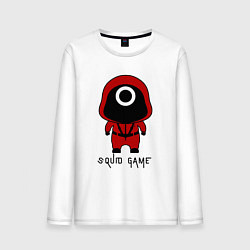 Лонгслив хлопковый мужской Boy squid game, цвет: белый