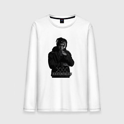 Лонгслив хлопковый мужской XXXTentacion грустный, цвет: белый