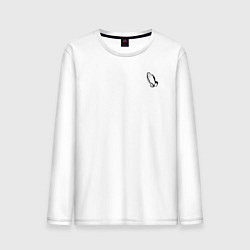 Лонгслив хлопковый мужской Чаю воскресения мертвым темный арт, цвет: белый