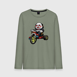 Лонгслив хлопковый мужской Пила на велосипеде, цвет: авокадо