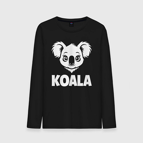Мужской лонгслив Коала с большими глазами / Черный – фото 1