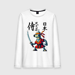 Мужской лонгслив Bender bending robot with katana - samurai