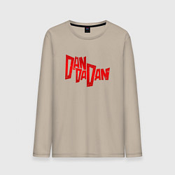 Лонгслив хлопковый мужской Dandadan - logotype, цвет: миндальный
