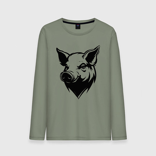Мужской лонгслив Свиная голова / Авокадо – фото 1