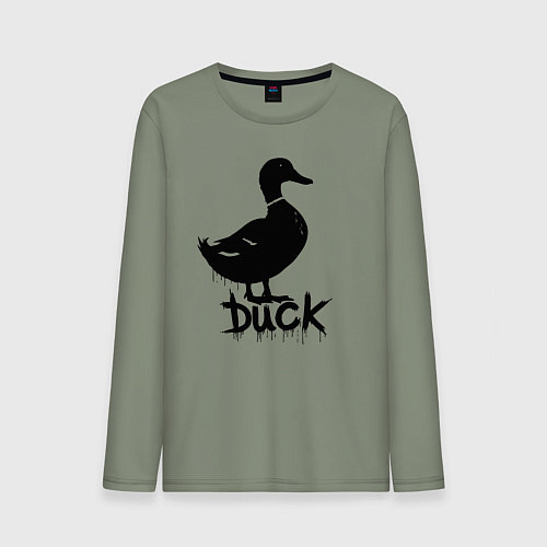 Мужской лонгслив Граффити утка / Авокадо – фото 1