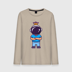 Лонгслив хлопковый мужской Король космонавт, цвет: миндальный