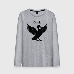 Лонгслив хлопковый мужской Утка на взлете, цвет: меланж