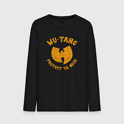 Лонгслив хлопковый мужской Wu-Tang protect ya neck, цвет: черный