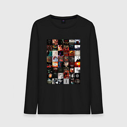 Лонгслив хлопковый мужской Slipknot - обложки, цвет: черный