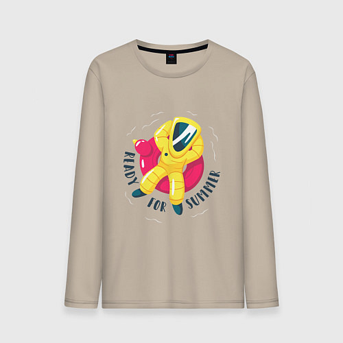 Мужской лонгслив Космическое лето / Миндальный – фото 1