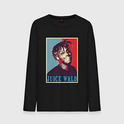 Лонгслив хлопковый мужской Juice WRLD rapper, цвет: черный