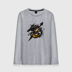 Лонгслив хлопковый мужской Боец Скорпион, цвет: меланж
