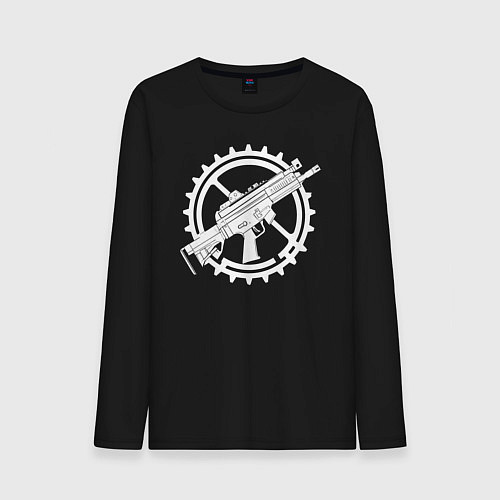 Мужской лонгслив Шестерёнка и автомат / Черный – фото 1