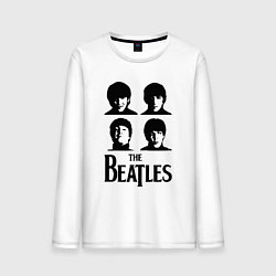 Лонгслив хлопковый мужской Beatles исполнители, цвет: белый