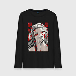 Лонгслив хлопковый мужской Клинок, рассекающий демонов Даки, цвет: черный