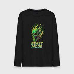 Лонгслив хлопковый мужской Режим зверя, цвет: черный